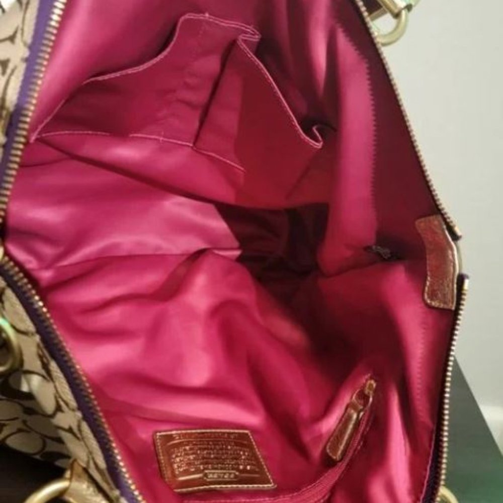 Coach Poppy Tartan Plaid Applique Glam Bag - Picture 11 of 12
